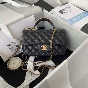 chanel as2431 mini flap black lambskin bag with top handle gold 001 luxibags.ru .jpg