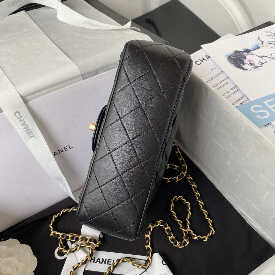 CN AS2431 Mini flap Black Lambskin bag with top handle Gold 6 chanel as2431 mini flap black lambskin bag with top handle gold 006 luxibags.ru .jpg