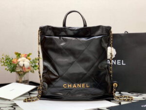 chanel as3313 22 backpack shiny calfskin gold black 001 luxibags.ru .jpg