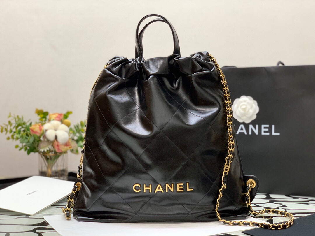 chanel as3313 22 backpack shiny calfskin gold black 002 luxibags.ru .jpg