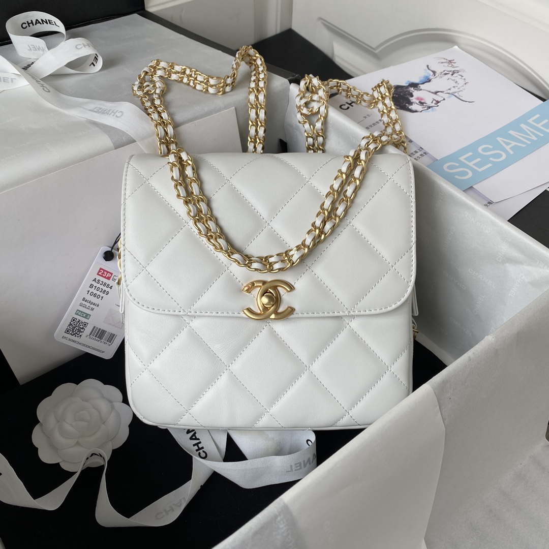 CN AS3384 Backpack Chain bag lambskin White 1 chanel as3384 backpack chain bag lambskin white 001 luxibags.ru .jpg