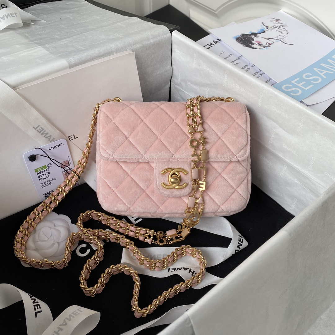 CN AS3442 Mini Flap Bag Velvet Enamel & Gold-Tone Metal Pink 1 chanel as3442 mini flap bag velvet enamel gold tone metal pink 001 luxibags.ru .jpg