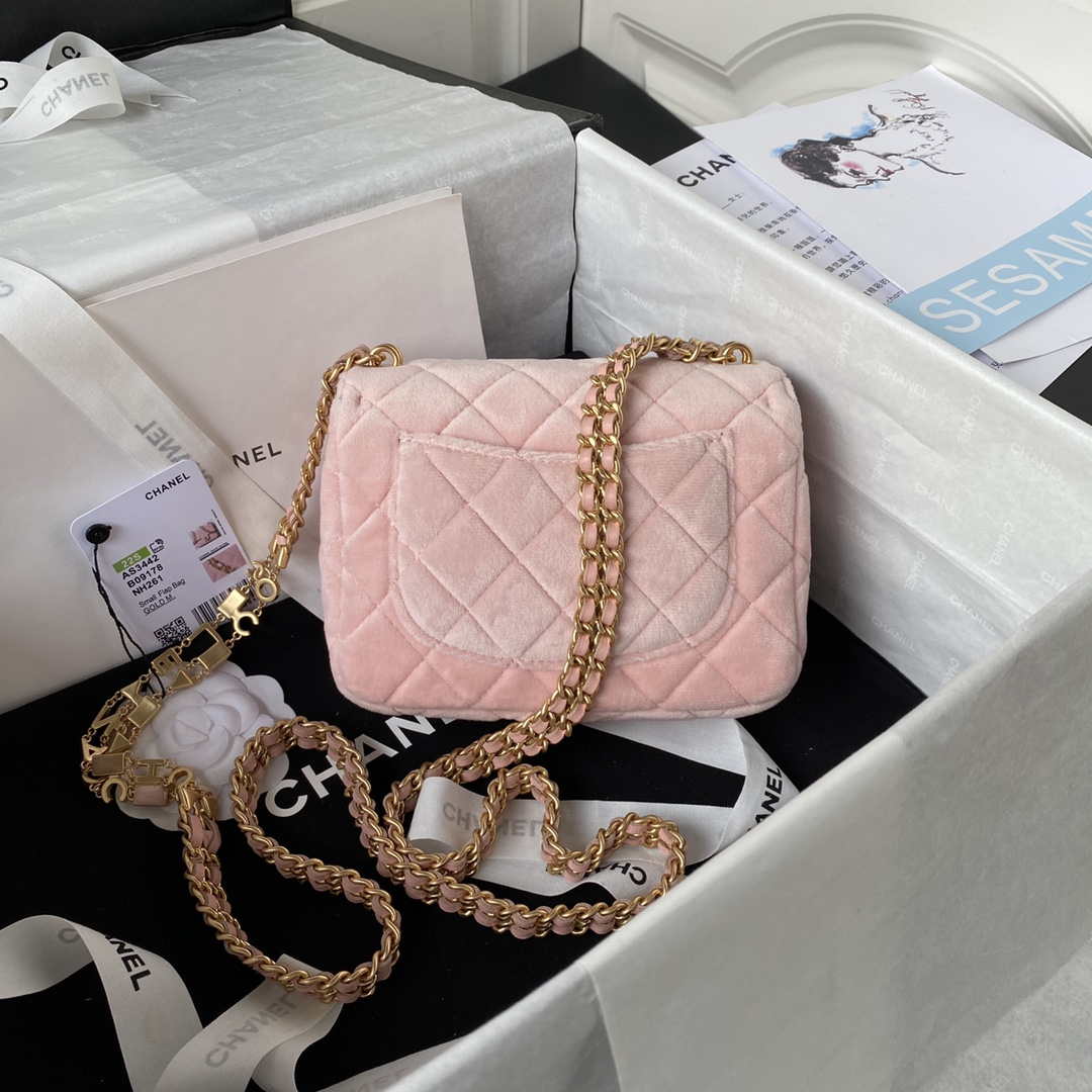 CN AS3442 Mini Flap Bag Velvet Enamel & Gold-Tone Metal Pink 2 chanel as3442 mini flap bag velvet enamel gold tone metal pink 002 luxibags.ru .jpg