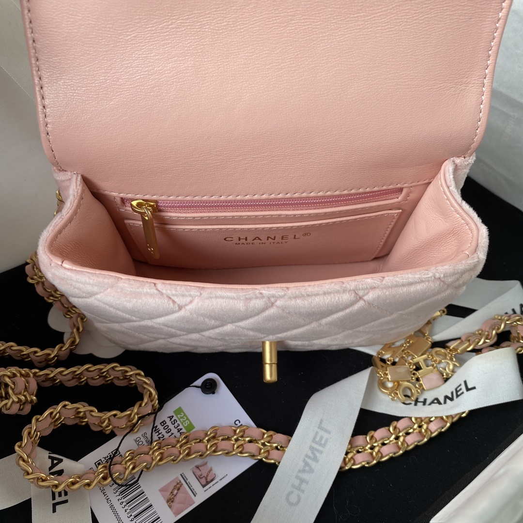 CN AS3442 Mini Flap Bag Velvet Enamel & Gold-Tone Metal Pink 7 chanel as3442 mini flap bag velvet enamel gold tone metal pink 007 luxibags.ru .jpg