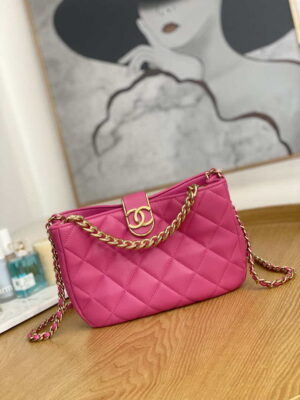 chanel as3476 hobo handbag lambskin rose red 001 luxibags.ru .jpg