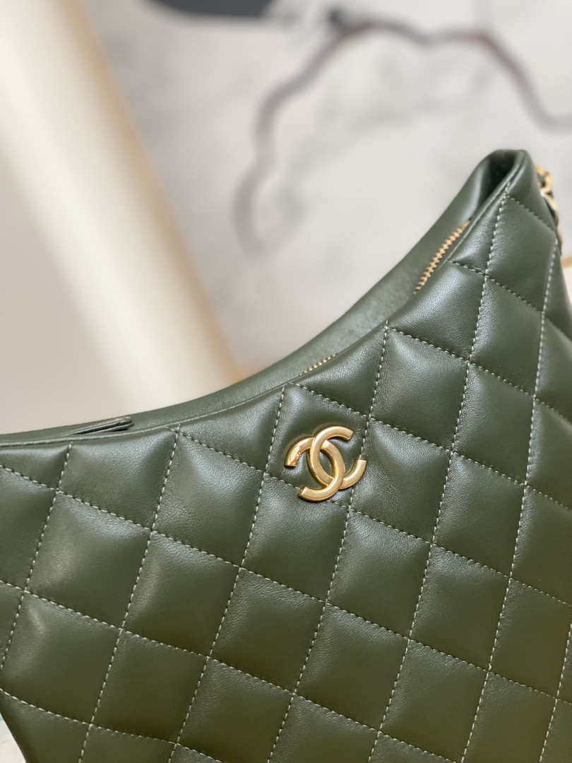 CN AS3631 2022 new hippie underarm Hobo bag Lambskin Dark Green 3 chanel as3631 2022 new hippie underarm bag shoulder bag dark green 003 luxibags.ru .jpg