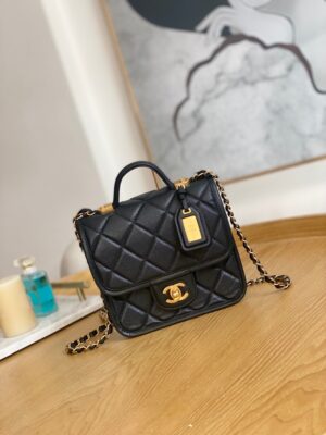 chanel as3652 small flap bag with top handle calfskin gold tone metal black 001 luxibags.ru .jpg
