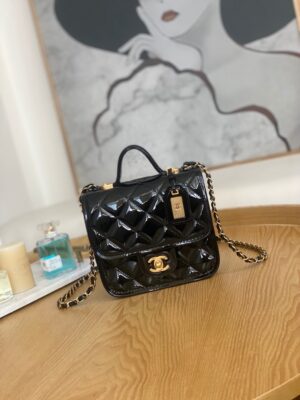 chanel as3652 small flap bag with top handle patent calfskin gold tone metal black 001 luxibags.ru .jpg