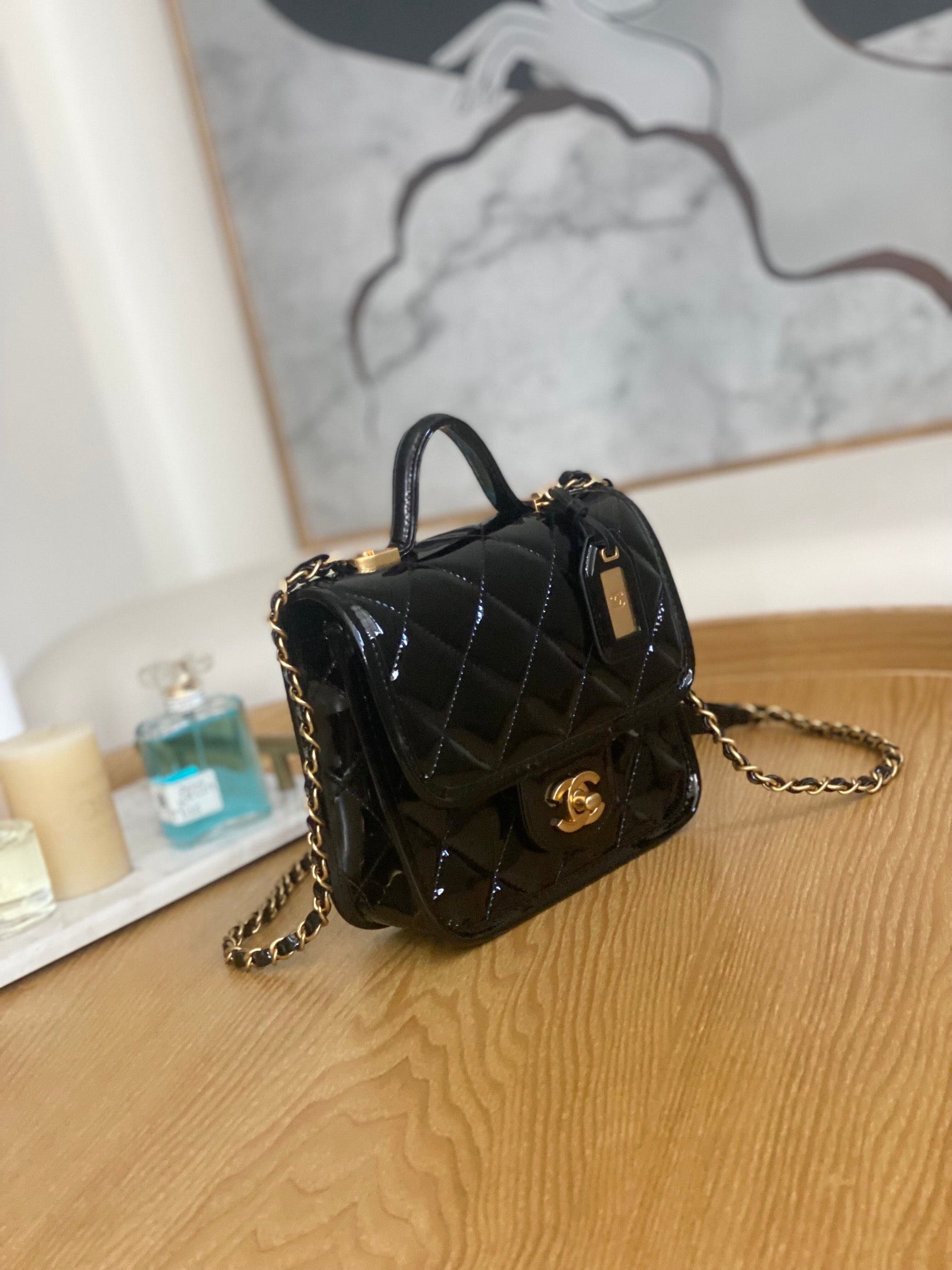 CN AS3652 Small Flap Bag with Top Handle Patent Calfskin & Gold-Tone Metal Black 4 chanel as3652 small flap bag with top handle patent calfskin gold tone metal black 004 luxibags.ru .jpg