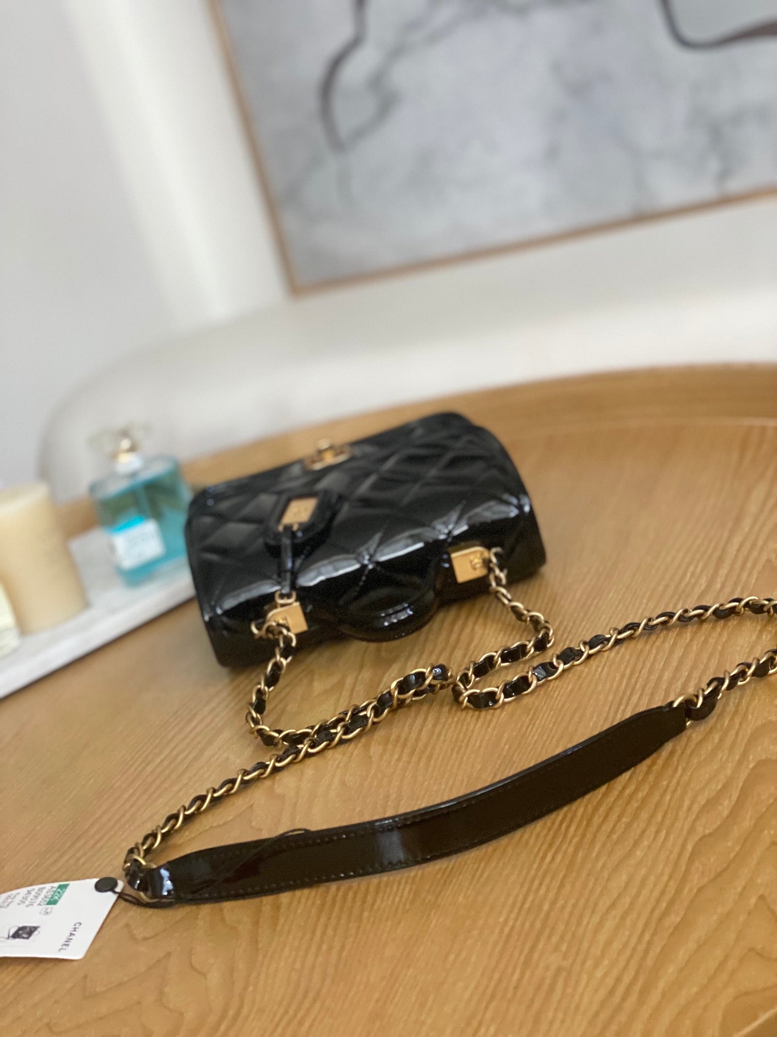 CN AS3652 Small Flap Bag with Top Handle Patent Calfskin & Gold-Tone Metal Black 5 chanel as3652 small flap bag with top handle patent calfskin gold tone metal black 005 luxibags.ru .jpg