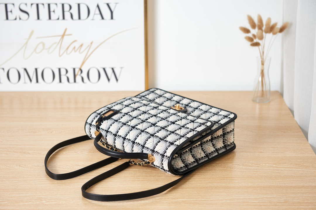 CN AS3662 LARGE BACKPACK Wool Tweed & Gold-Tone Metal White 5 chanel as3662 large backpack wool tweed gold tone metal white 005 luxibags.ru .jpg