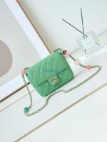 chanel as3782 mini flap bag 23p enamel gold tone metal 16cm green 01 luxibags.ru .jpg