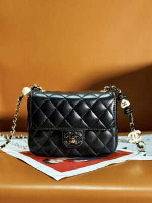 chanel as3782 mini flap bag 23p enamel gold tone metal black 16cm 001 luxibags.ru .jpg