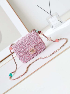 chanel as3782 mini flap bag 23p tweed gold tone metal 16cm pink 01 luxibags.ru .jpg