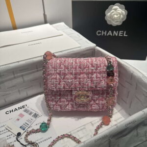 chanel as3782 mini flap bag 23p woolen enamel gold tone metal pink 16cm 001 luxibags.ru .jpg