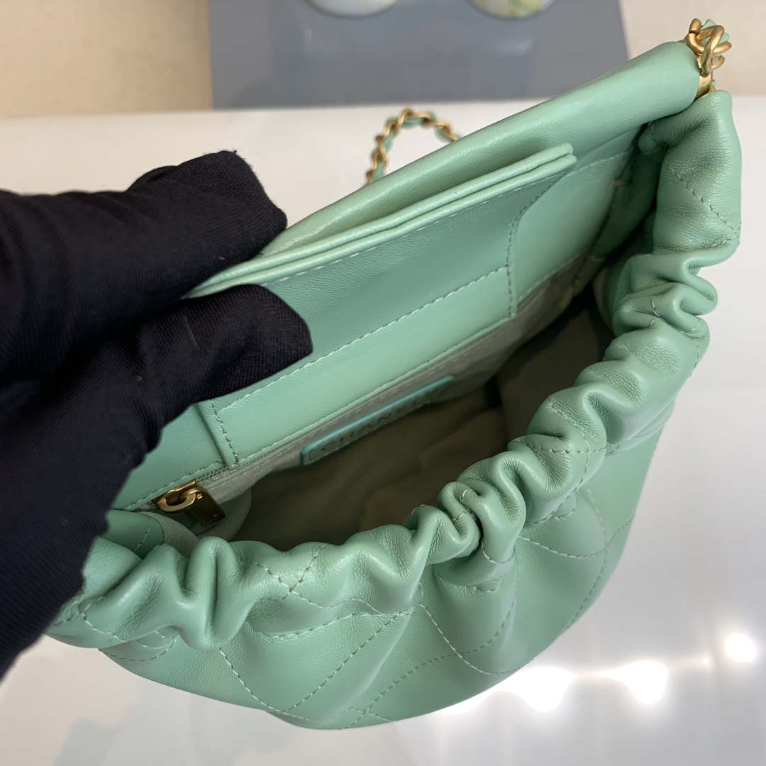 CN AS3793 Small Bucket Bag Lambskin Resin & Gold-Tone Metal Light Green 7 chanel as3793 small bucket bag lambskin resin gold tone metal light green 007 luxibags.ru .jpg