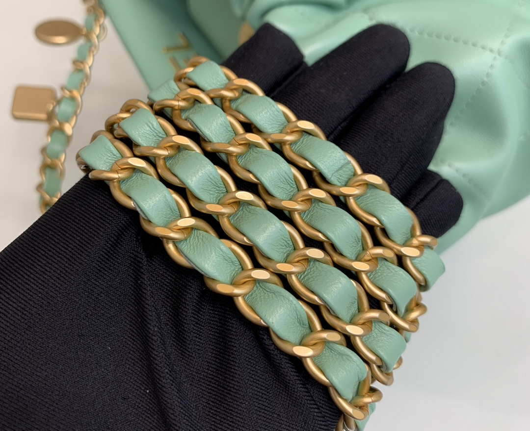 CN AS3793 Small Bucket Bag Lambskin Resin & Gold-Tone Metal Light Green 9 chanel as3793 small bucket bag lambskin resin gold tone metal light green 009 luxibags.ru .jpg