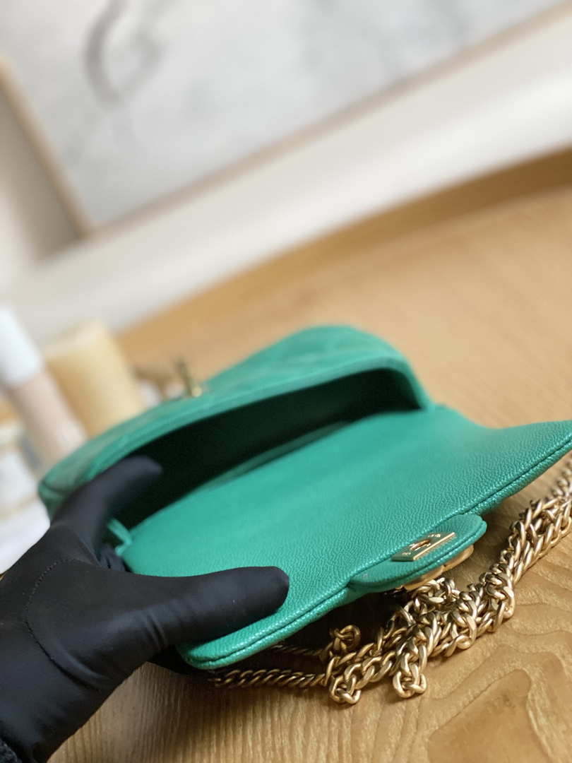 CN AS3828 Mini Flap Chain Bag Green Calfskin Gold 9 chanel as3828 mini flap chain bag green calfskin gold 009 luxibags.ru .jpg