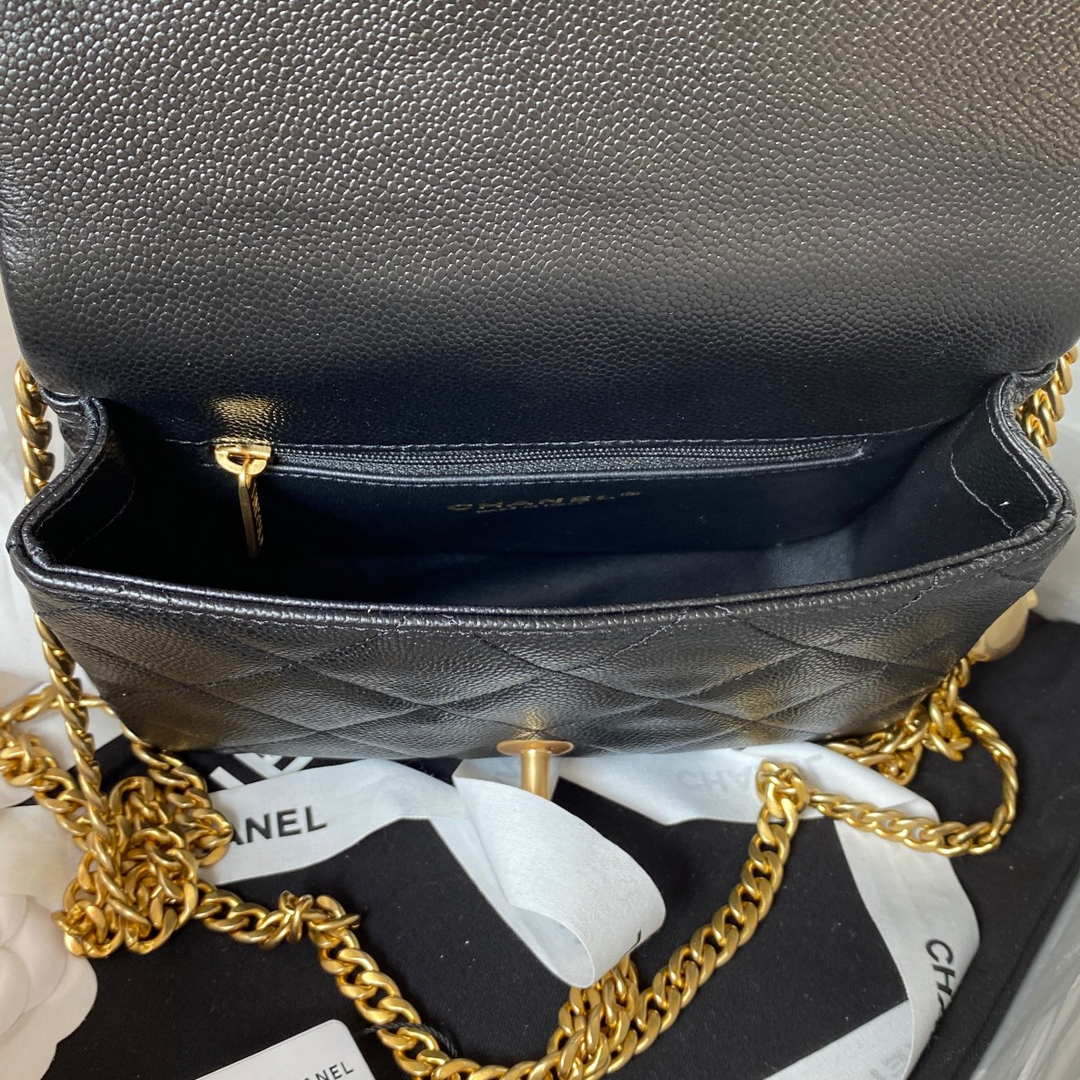 CN AS3829 Mini Flap Chain Bag Black Calfskin Gold 7 chanel as3829 mini flap chain bag black calfskin gold 007 luxibags.ru .jpg