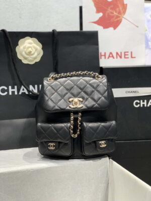 chanel as3860 backpack shiny lambskin gold black 001 luxibags.ru .jpg