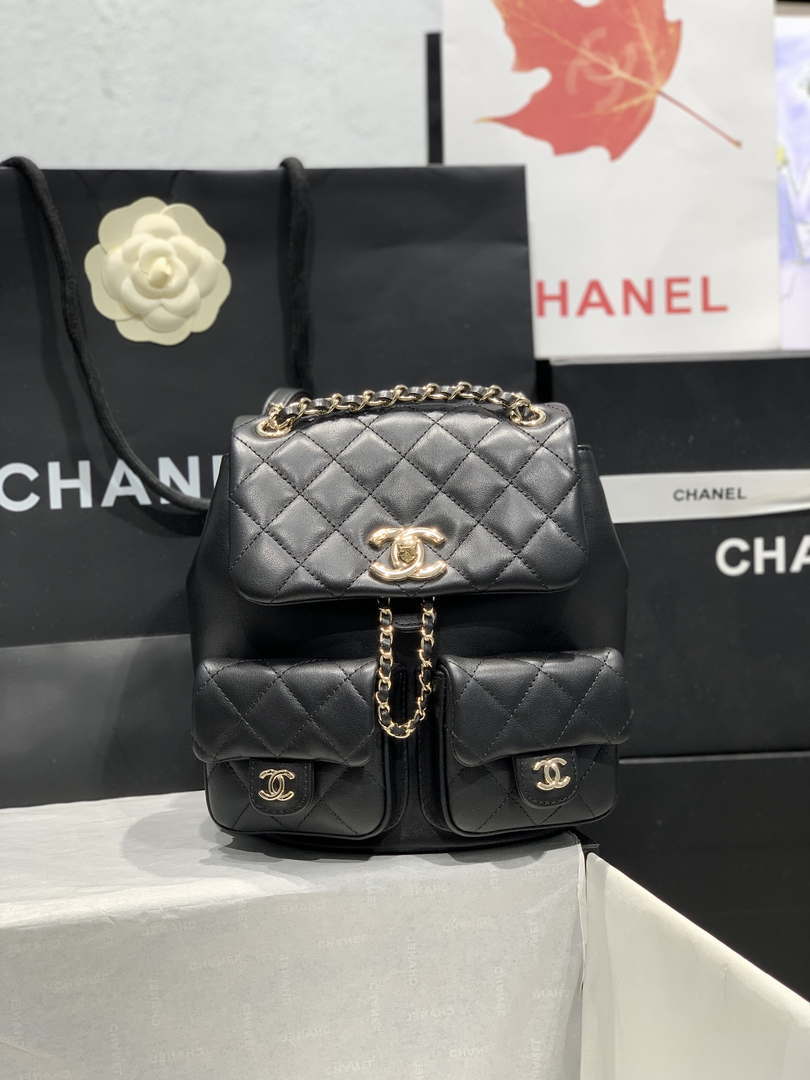 CN AS3860 Backpack Shiny Lambskin Gold Black 1 chanel as3860 backpack shiny lambskin gold black 001 luxibags.ru .jpg