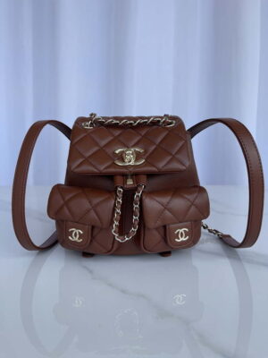 chanel as3860 backpack shiny lambskin gold brown 001 luxibags.ru .jpg