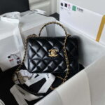 chanel as3886 mini flap bag with top handle shiny calfskin black gold 001 luxibags.ru .jpg