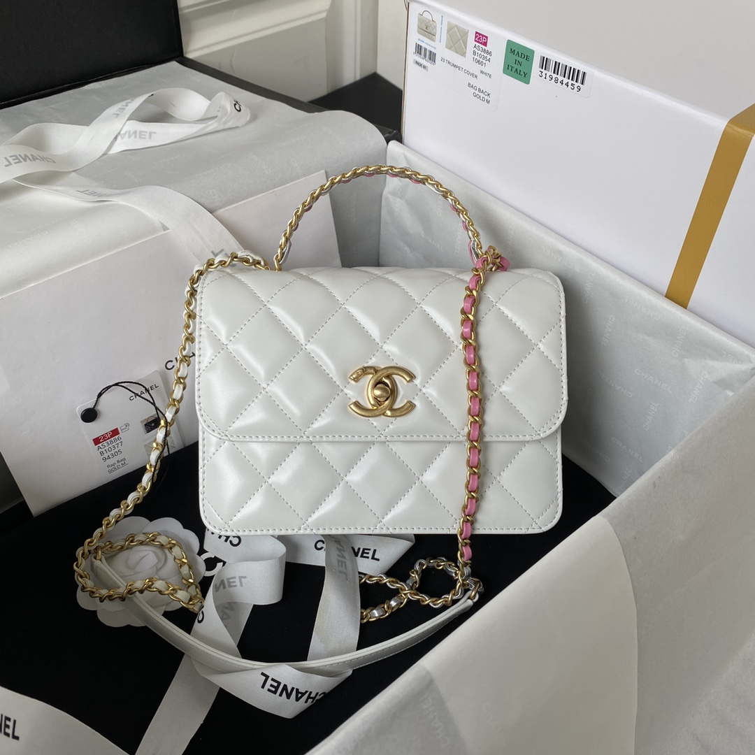 CN AS3886 Mini Flap Bag With Top Handle Shiny Calfskin White Gold 1 chanel as3886 mini flap bag with top handle shiny calfskin white gold 001 luxibags.ru .jpg