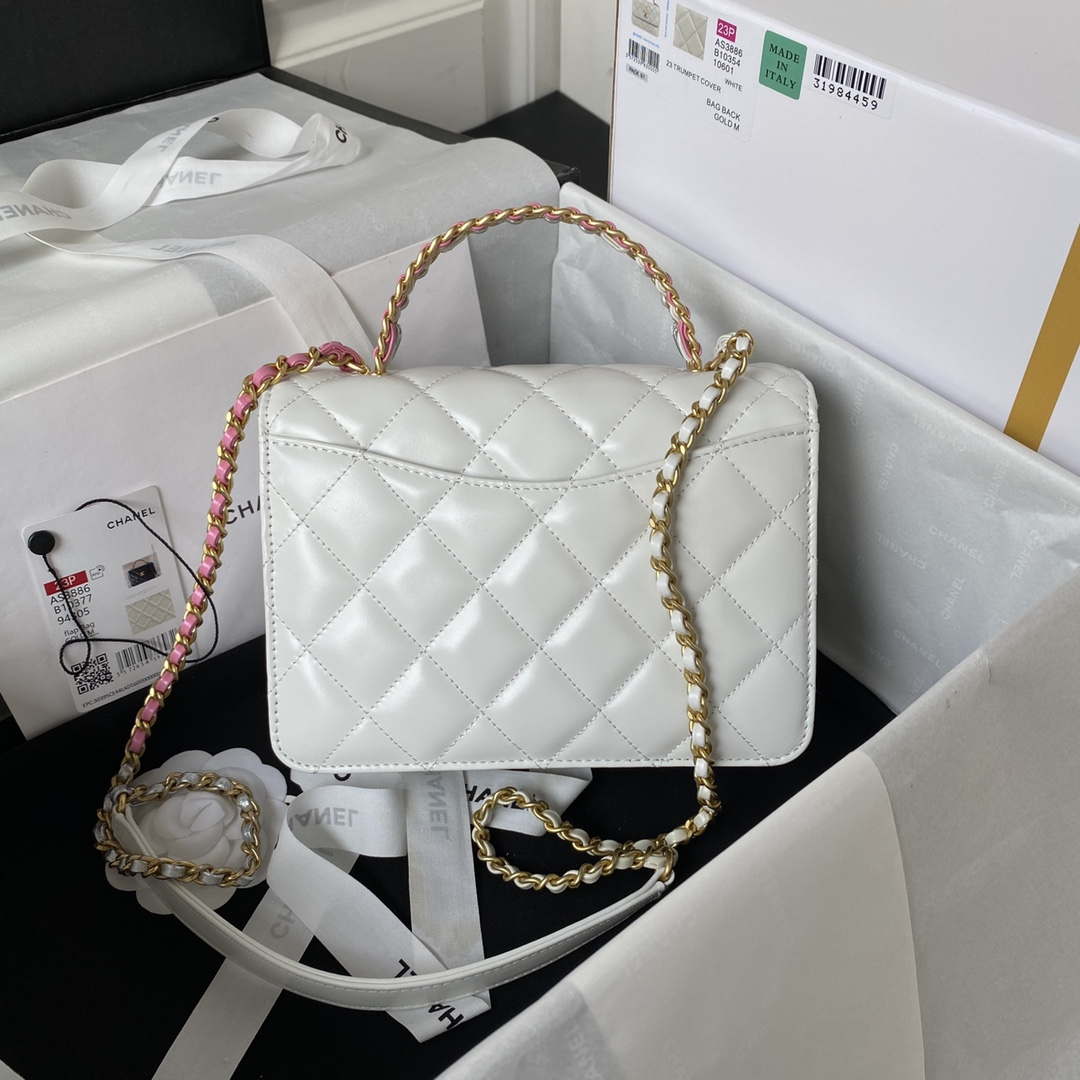 CN AS3886 Mini Flap Bag With Top Handle Shiny Calfskin White Gold 2 chanel as3886 mini flap bag with top handle shiny calfskin white gold 002 luxibags.ru .jpg