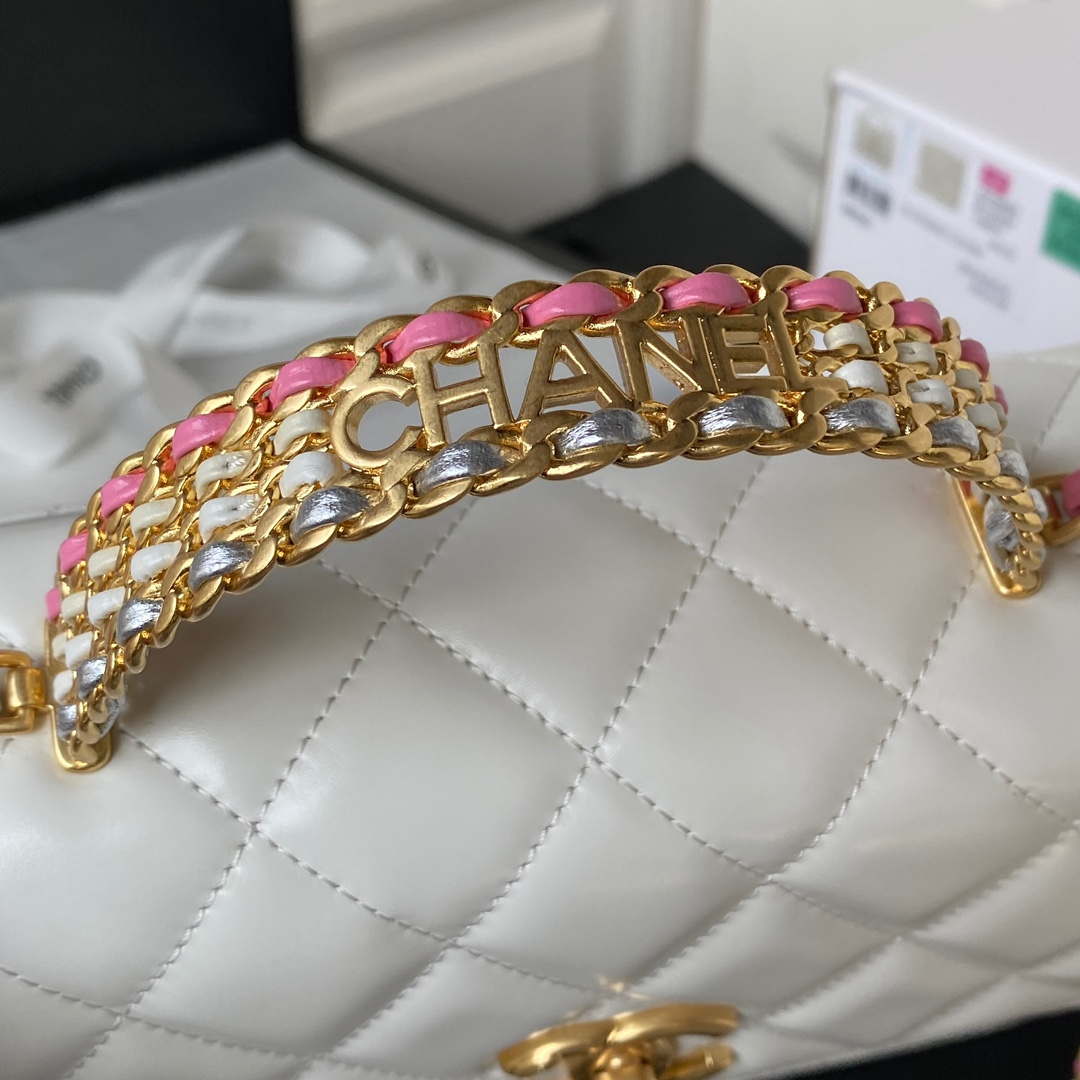 CN AS3886 Mini Flap Bag With Top Handle Shiny Calfskin White Gold 9 chanel as3886 mini flap bag with top handle shiny calfskin white gold 009 luxibags.ru .jpg