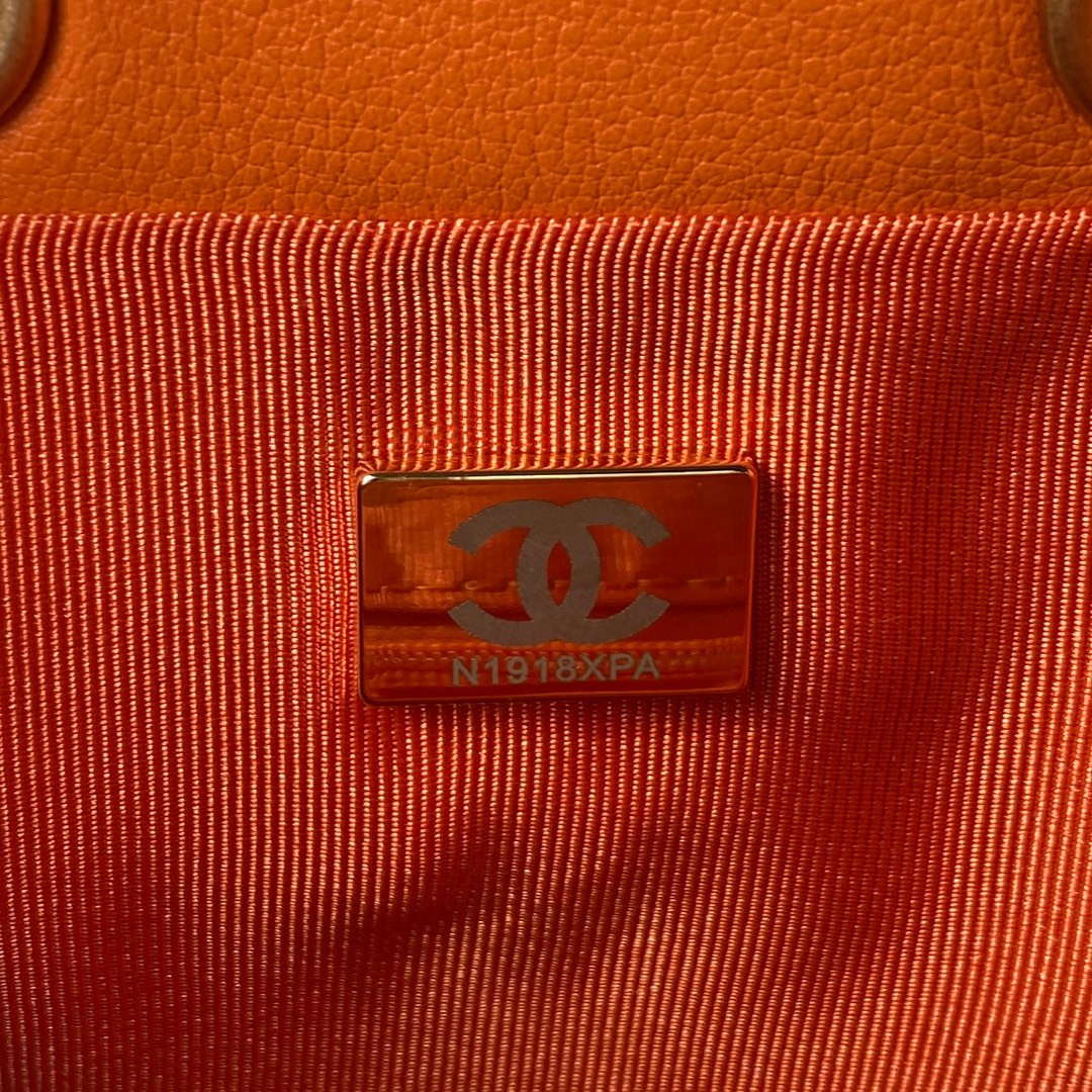 CN AS3947 Small Backpack Lambski & Gold-Tone Metal Orange 6 chanel as3947 small backpack wool tweed lambski gold tone metal green 006 luxibags.ru .jpg