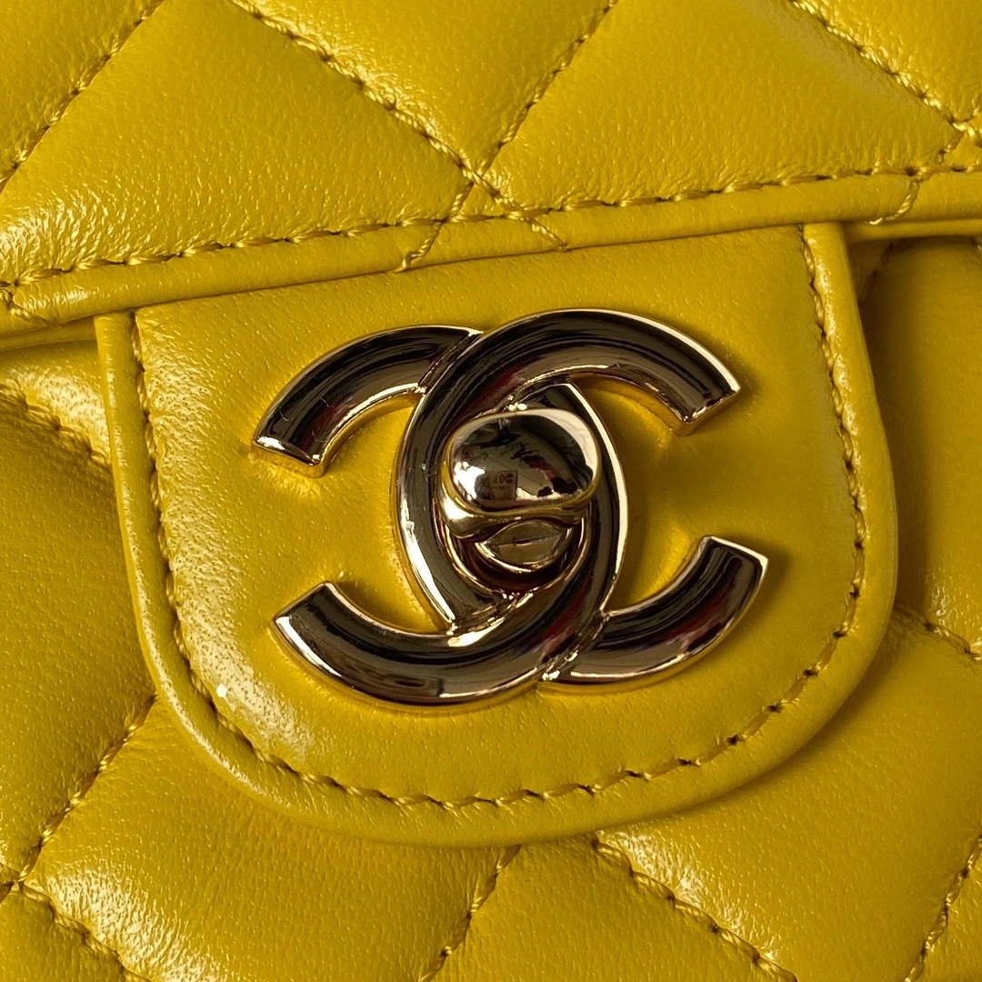 CN AS4141 Camellia Embossed With top Handle Bag Yellow 3 chanel as3970 flap bag with top handle lambskin gold tone metal yellow 003 luxibags.ru .jpg