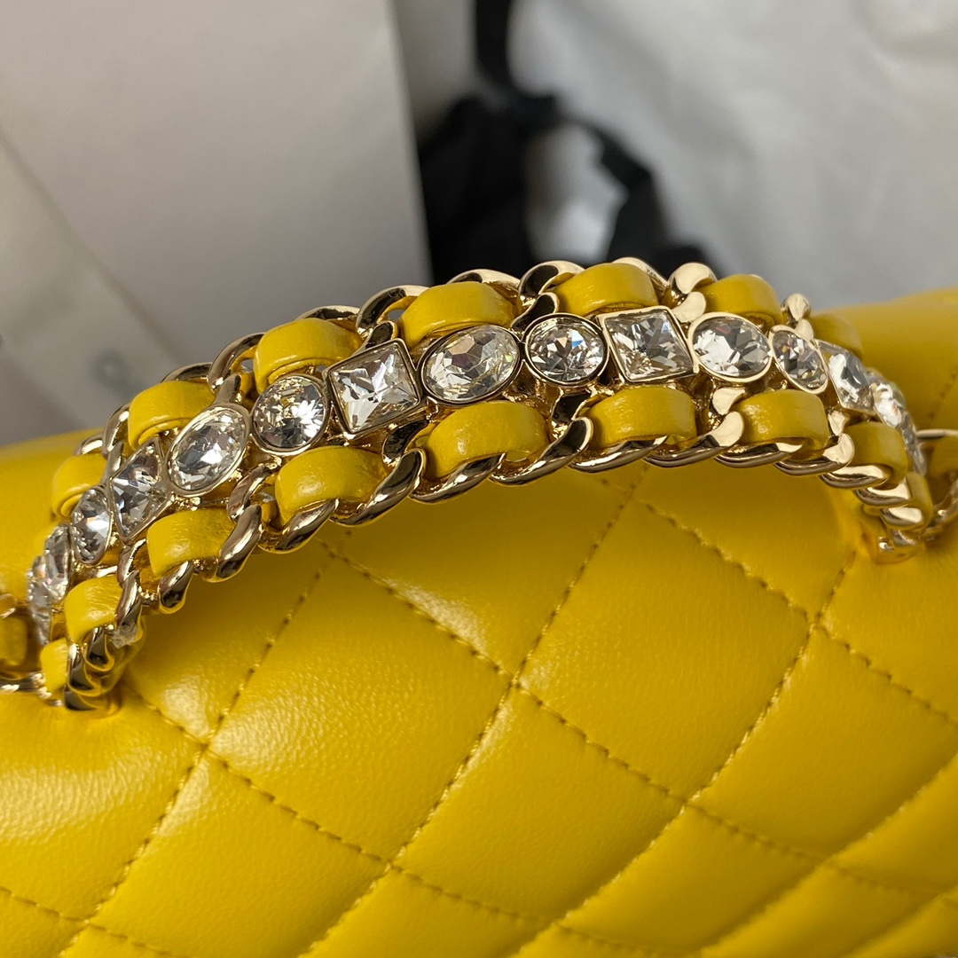 CN AS4141 Camellia Embossed With top Handle Bag Yellow 4 chanel as3970 flap bag with top handle lambskin gold tone metal yellow 004 luxibags.ru .jpg