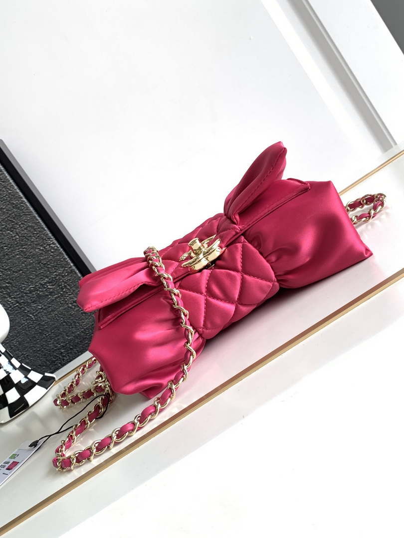 CN AS4098 23A Clutch satin bow evening bag Rose Red 4 chanel as4098 23a clutch satin bow evening bag rose red 004 luxibags.ru .jpg