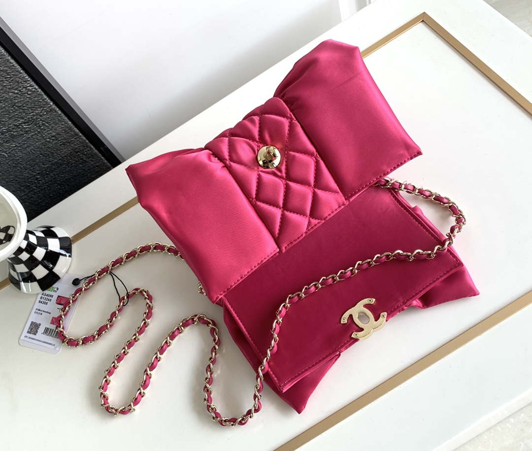CN AS4098 23A Clutch satin bow evening bag Rose Red 6 chanel as4098 23a clutch satin bow evening bag rose red 006 luxibags.ru .jpg
