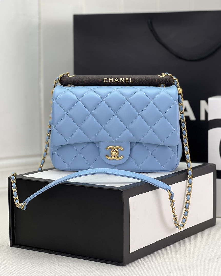 CN AS4151 Small Flap Bag With Top Handle Lambskin & Wenge Wood Blue 1 chanel as4151 small flap bag with top handle lambskin wenge wood blue 001 luxibags.ru .jpg