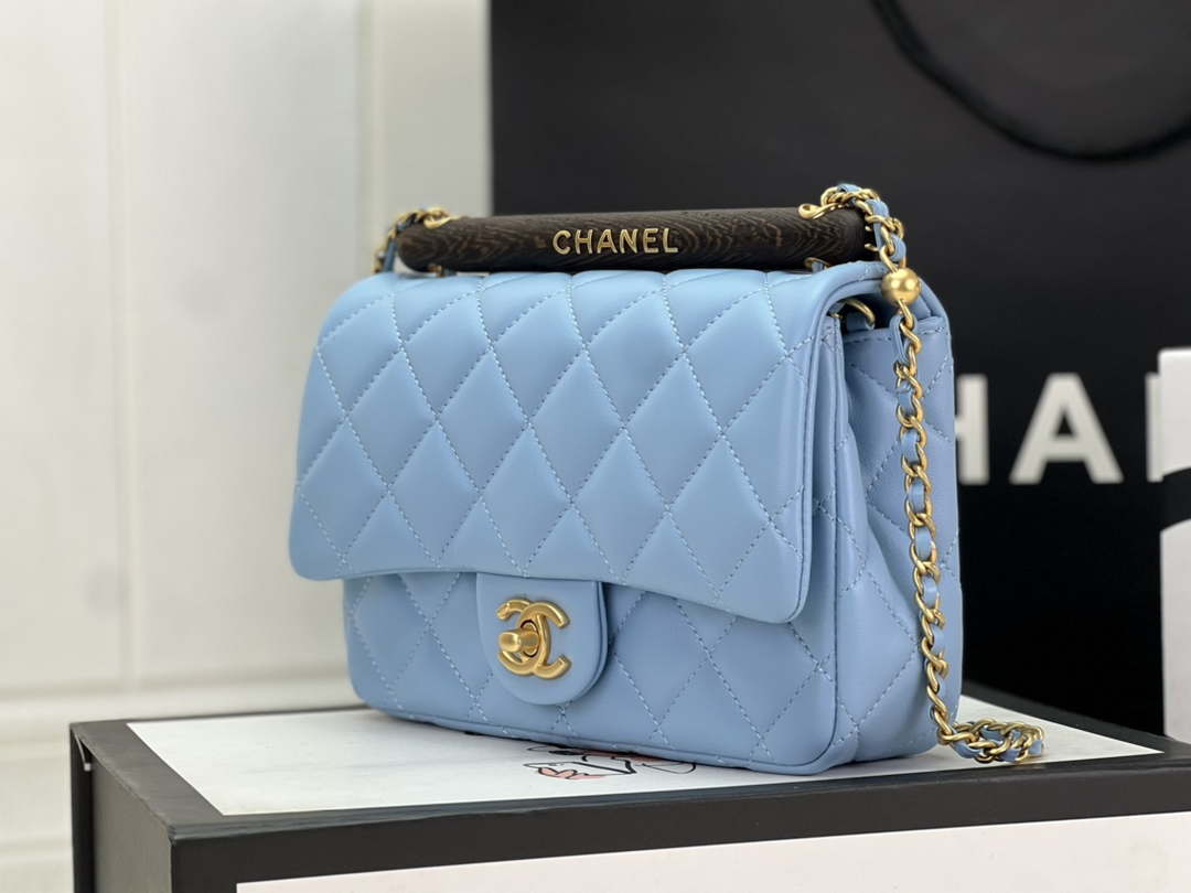 CN AS4151 Small Flap Bag With Top Handle Lambskin & Wenge Wood Blue 2 chanel as4151 small flap bag with top handle lambskin wenge wood blue 002 luxibags.ru .jpg
