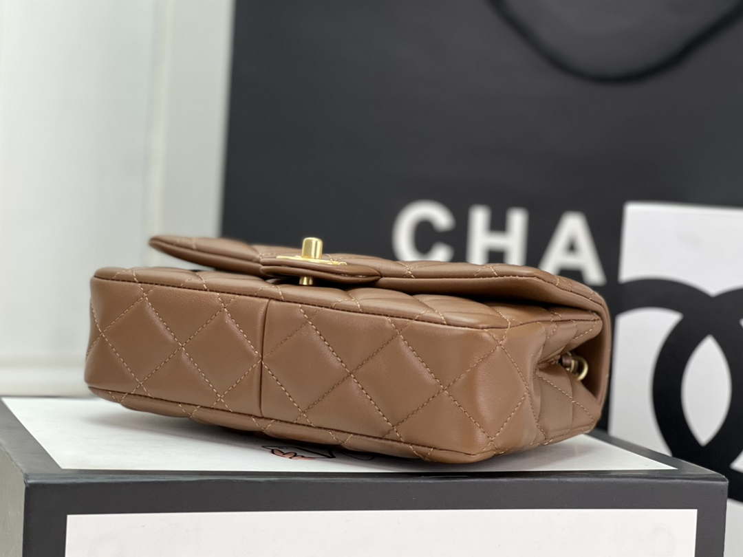CN AS4151 Small Flap Bag With Top Handle Lambskin & Wenge Wood Brown 5 chanel as4151 small flap bag with top handle lambskin wenge wood brown 005 luxibags.ru .jpg