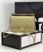 chanel as4151 small flap bag with top handle lambskin wenge wood matche green 001 luxibags.ru .jpg