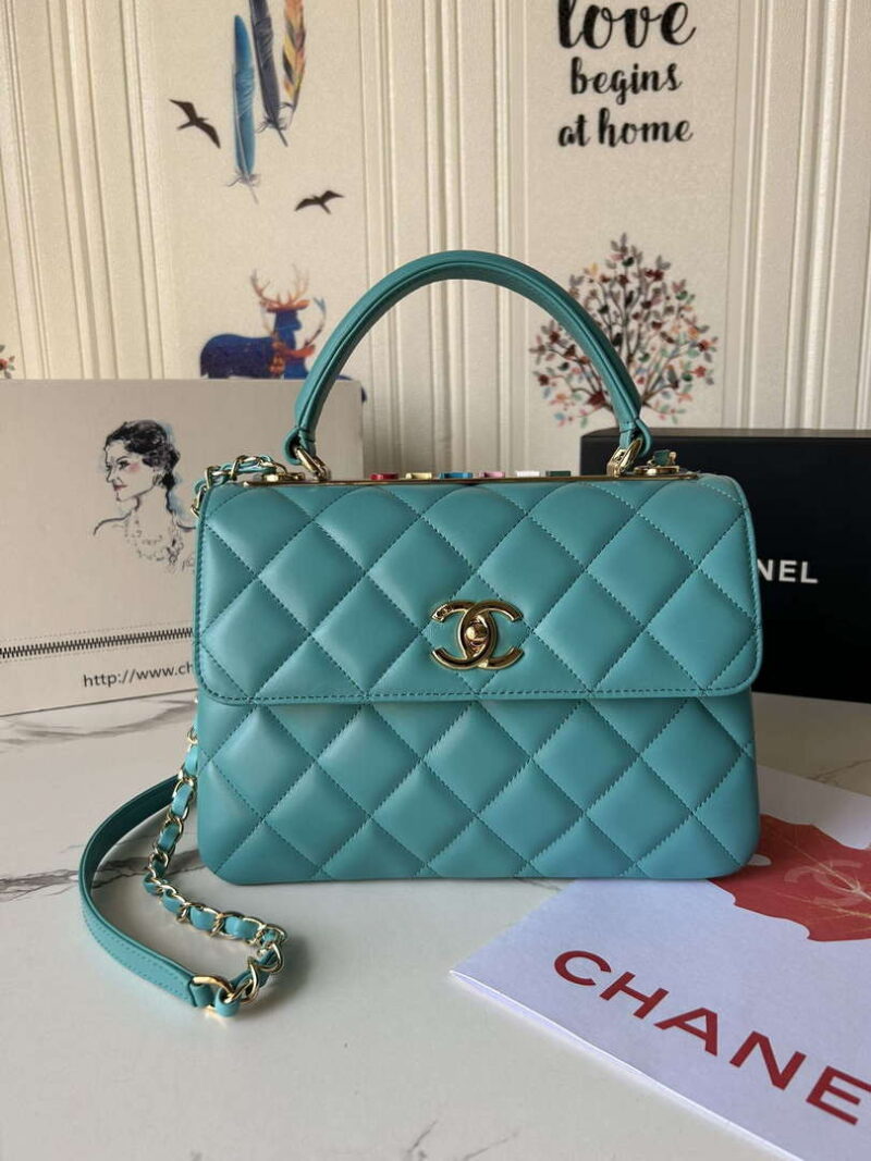 chanel trendy 24c flap bag with top handle lambskin bag a92236 blue multicolor logo 001 luxibags.ru .jpg