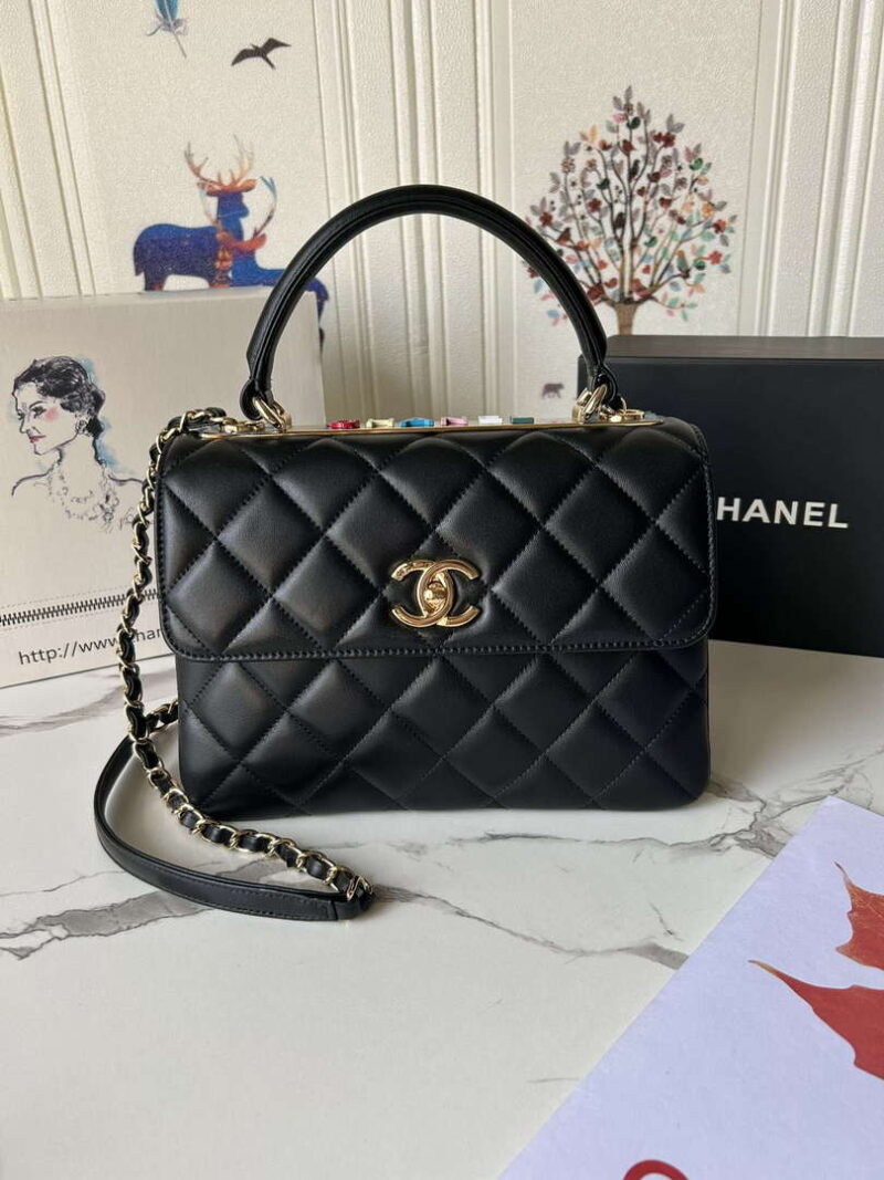 chanel trendy 24c flap bag with top handle lambskin bag a92236 red multicolor logo 001 luxibags.ru .jpg