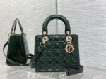 dior m0565 medium lady dior patent cannage calfskin bag dark green 01 luxibags.ru .jpg