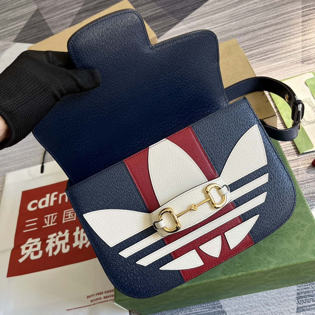 GG 602204 Adidas X GG GG Horsebit 1955 Small Bag Navy& White 7 gucci 602204 adidas x gucci gucci horsebit 1955 small bag navy white 007 luxibags.ru .jpg