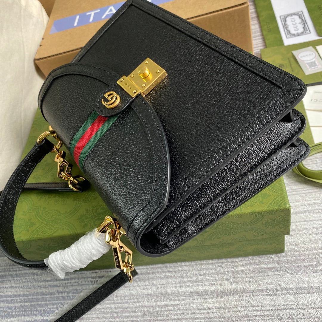 GG 651055 Ophidia Small Top Handle Bag With Web Black leather 5 gucci 651055 ophidia small top handle bag with web black leather 4 luxibags.ru .jpg