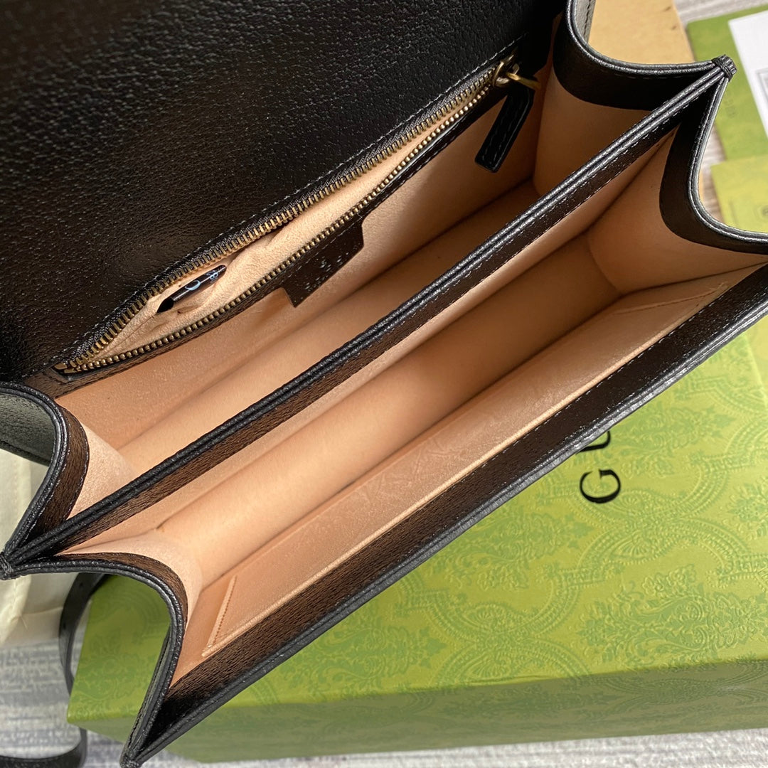 GG 651055 Ophidia Small Top Handle Bag With Web Black leather 9 gucci 651055 ophidia small top handle bag with web black leather 9 luxibags.ru .jpg