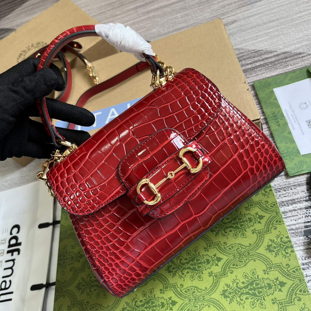 GG 703848 GG Horsebit 1955 Mini Bag Red crocodile leather 3 gucci 703848 gucci horsebit 1955 mini bag red crocodile leather 8 luxibags.ru .jpg
