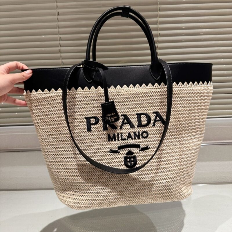 prada crochet and leather tote bag tan and black 33cm 1bg499 2m2q f0i55 v goo xcip3.jpg