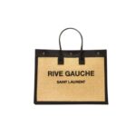 saint laurent rive gauche large tote bag in glazed leather black and beige 48cm zwilv.jpg