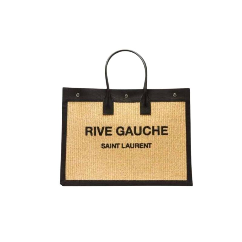 saint laurent rive gauche large tote bag in glazed leather black and beige 48cm zwilv.jpg
